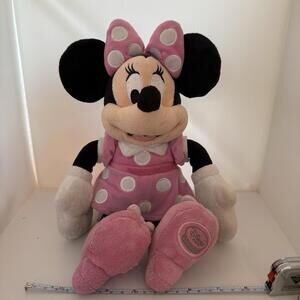 Disney Store 16" MINNIE MOUSE Plush Pink Polka Dot Dress Stuffed Animal